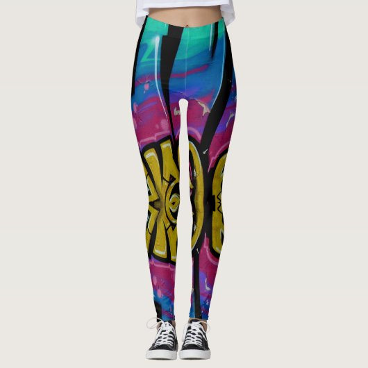 Graffiti-leggings. Leggings (Voorkant)