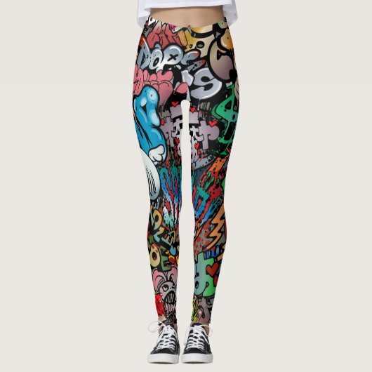 Graffiti-Leggings Leggings (Voorkant)