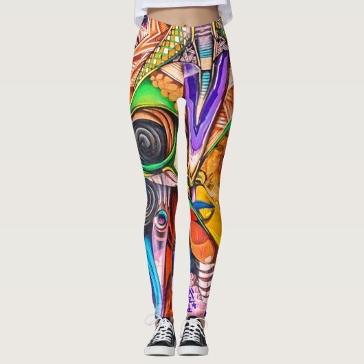 Graffiti-Leggings Leggings (Voorkant)