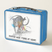 Graffiti Leopard Lunch Box – Aangepaste naam (Achterkant)