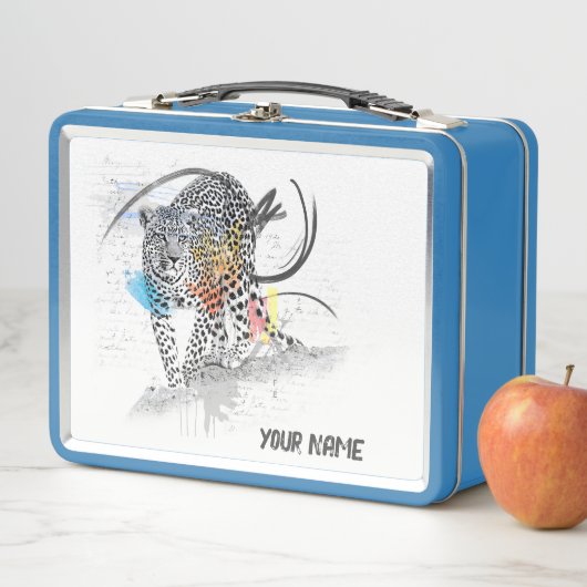 Graffiti Leopard Lunch Box – Aangepaste naam (In situ)