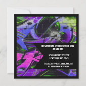 Graffiti Letters Anniversaire Invitation (Dos)
