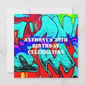 Graffiti Letters Anniversaire Invitation (Dos)