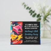 Graffiti Lettres bleues Abstraites Invitation d'an (Debout devant)