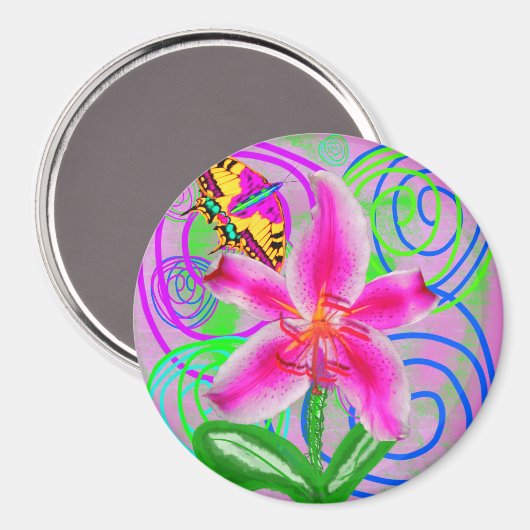 Graffiti Lily van Power Flower Magneet (Voorkant / Achterkant)