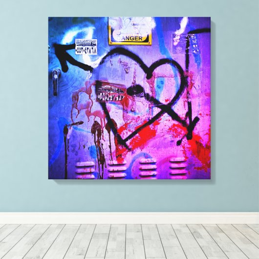 Graffiti Love Canvas Afdruk (Insitu (Houten vloer))
