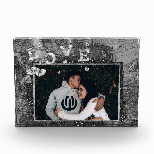 Graffiti Love Grunge | Eenvoudig Faux Crystal Scri Fotoblokken (Voorkant)