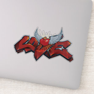 Graffiti Love Vinyl Sticker a une ambiance hip hop