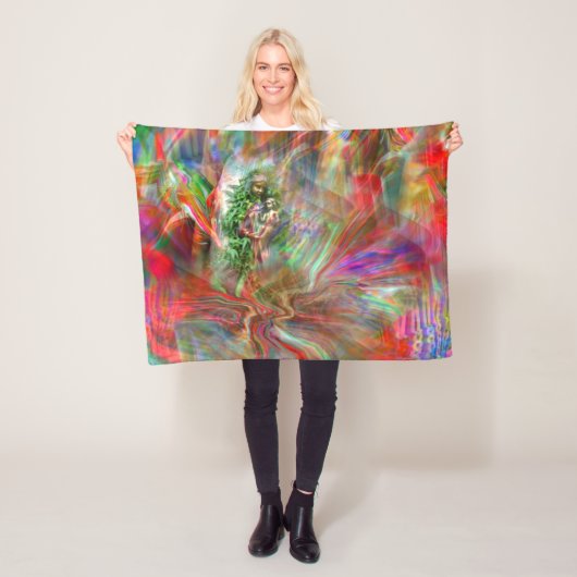 Graffiti Madonna Fleece Deken (In situ)