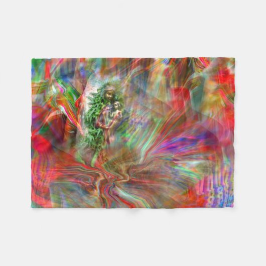 Graffiti Madonna Fleece Deken (Voorkant (Horizontaal))