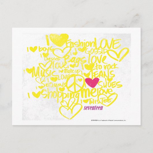 Graffiti Magenta/Geel Briefkaart (Voorkant)