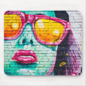 Graffiti meisje mousepad muismat (Voorkant)