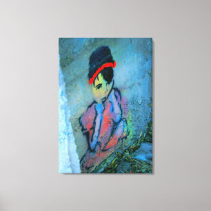 graffiti meisje omwikkeld doek canvas afdruk