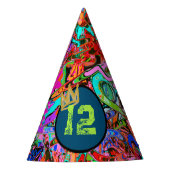 Graffiti met kroon en leeftijd feesthoedjes (Voorkant)