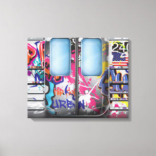 Graffiti metrotrein canvas afdruk