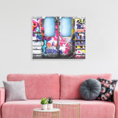Graffiti metrotrein canvas afdruk (Insitu (Woonkamer))