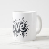 Graffiti Monochrome Love Label Extra Grote Beker (Voorkant rechts)