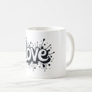 Graffiti Monochrome Love Label Koffiemok