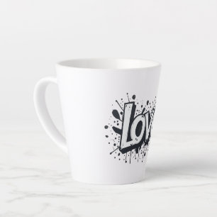 Graffiti Monochrome Love Label Latte Mok