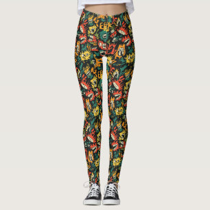 Graffiti Monster Eek Zwart Halloween (1) Leggings