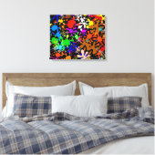 Graffiti Multi Paint Splatter Wallpaper Design Canvas Afdruk (Insitu (Slaapkamer))