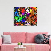 Graffiti Multi Paint Splatter Wallpaper Design Canvas Afdruk (Insitu (Woonkamer))