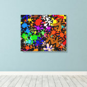 Graffiti Multi Paint Splatter Wallpaper Design Canvas Afdruk (Insitu (Houten vloer))
