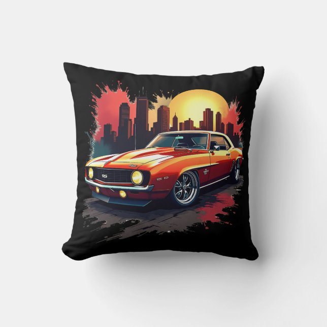 Graffiti Muscle Car Kussen (Voorkant)