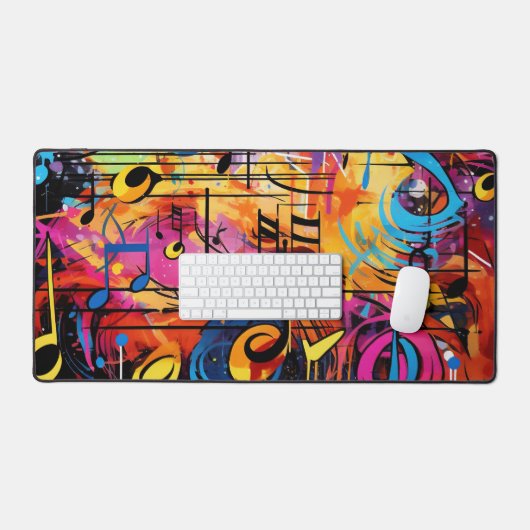 Graffiti Musical Notes Bureau Mat (Clavier et souris)