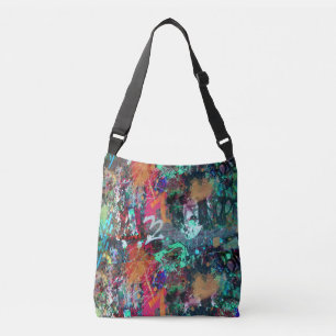 Graffiti-muur en spuitverf crossbody tas