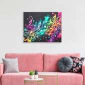 Graffiti-muziek Canvas Afdruk (Insitu (Woonkamer))