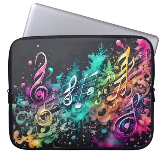 Graffiti-muziek Laptop Sleeve (Voorkant)