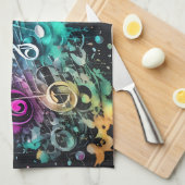 Graffiti-muziek Theedoek (Quarter Fold)