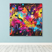 Graffiti muzieknoten Canvas Art Afdruk (Insitu (Houten vloer))