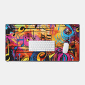 Graffiti Muzieknoten Desk Mat (Keyboard & Muis)
