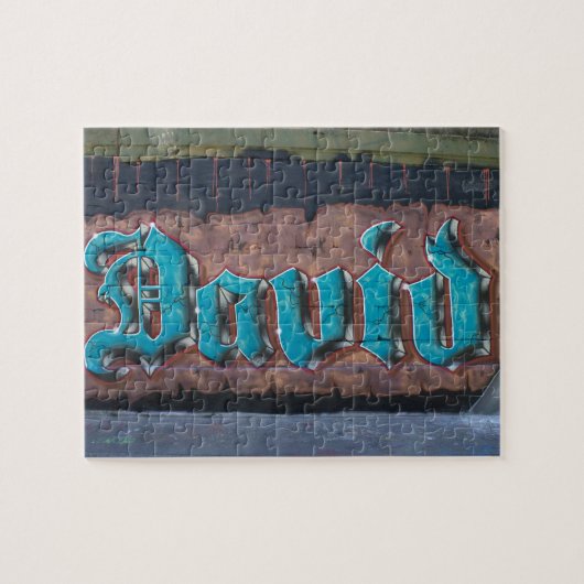 Graffiti Name Tag: David Legpuzzel (Horizontaal)