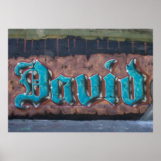 Graffiti Name Tag: David Poster (Voorkant)