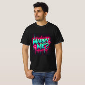 Graffiti Neon Marry Me Mens Tshirt (Devant entier)
