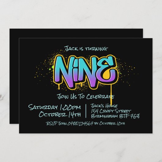 Graffiti neuf invitation (Devant / Derrière)