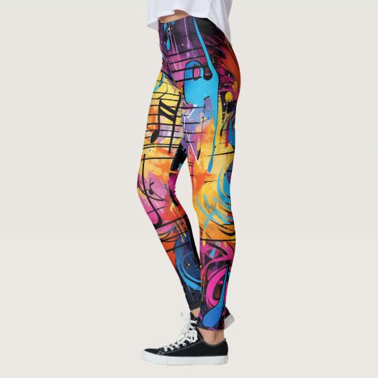 Graffiti Notes musicales Leggings (Gauche)