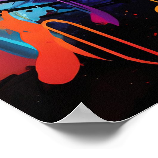 Graffiti Notes musicales Poster (Coin)