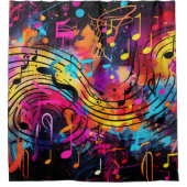Graffiti Notes musicales Rideau de douche (Devant)