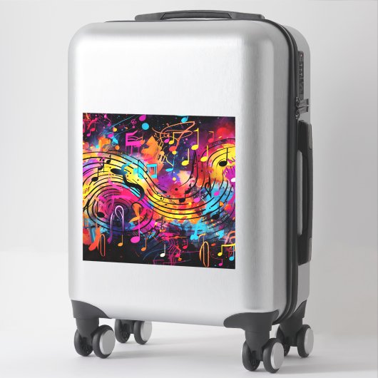 Graffiti Notes musicales Sticker Vinyl (Sur valise)