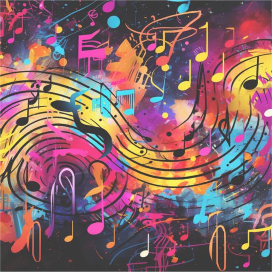 Graffiti Notes musicales Sticker Vinyl (Devant)