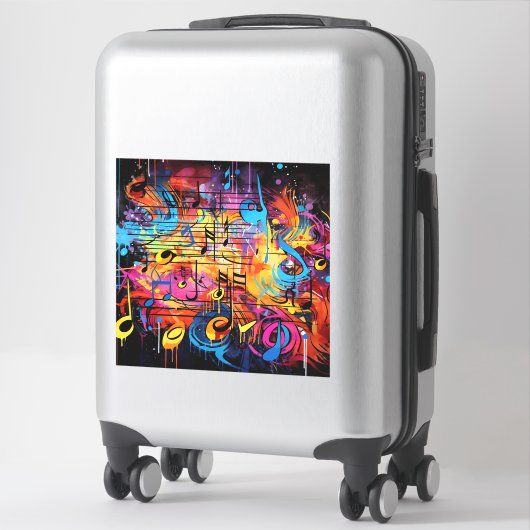 Graffiti Notes musicales Sticker Vinyl (Sur valise)