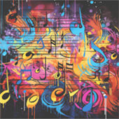Graffiti Notes musicales Sticker Vinyl (Devant)