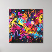 Graffiti Notes musicales Toile Art (Recto)