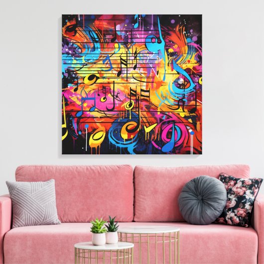Graffiti Notes musicales Toile Art (Insitu(Salon))