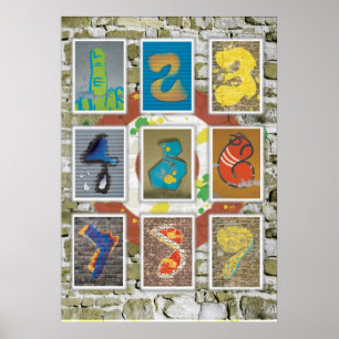 Graffiti-nummers Poster