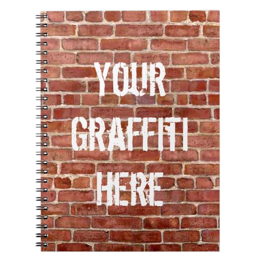 Graffiti op maat van Brick Wall Notitieboek (Voorkant)